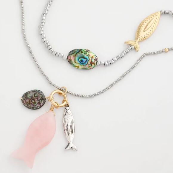 NEW Chico's White Jade Ocean Necklace - Picture 5 of 9